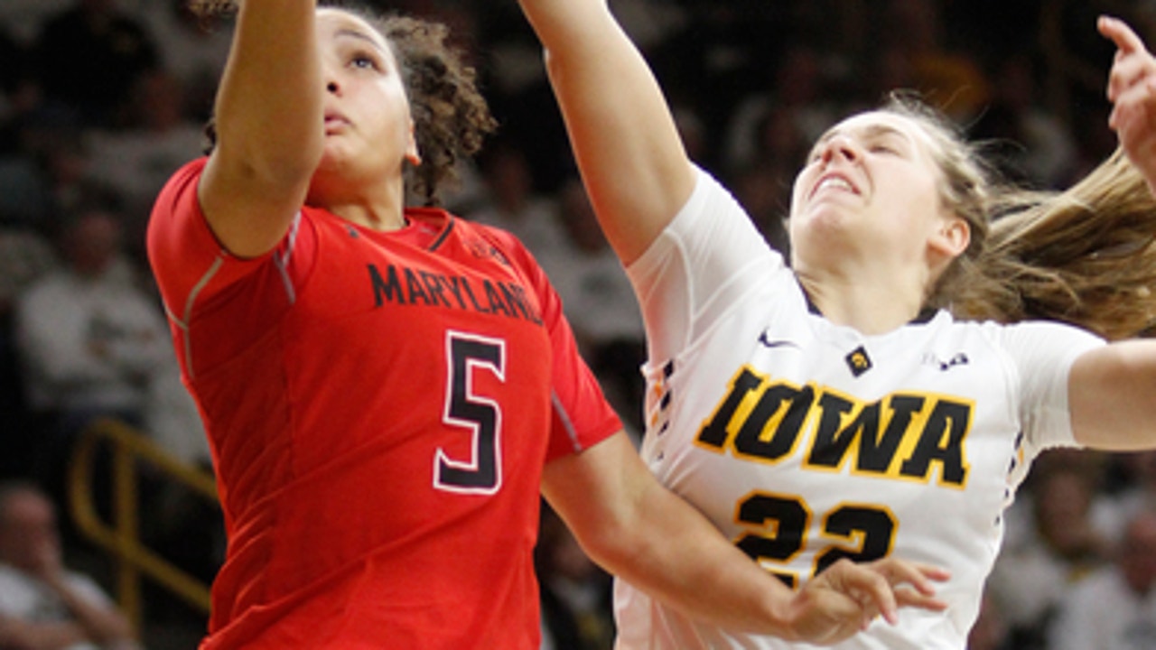 No. 3 Maryland women beat Iowa 98-82 (Jan 14, 2017)